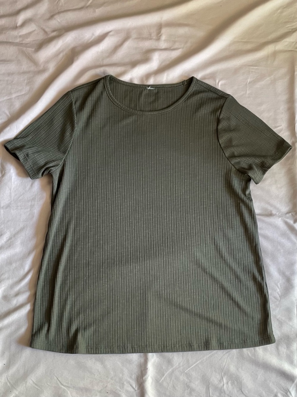 Old Navy Luxe Ribbed Slub-Knit T-Shirt Dark Gray Panther Small